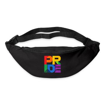 Pride Modern Block Design Regenbogen Schriftzug - Gürteltasche - Schwarz - Vorne