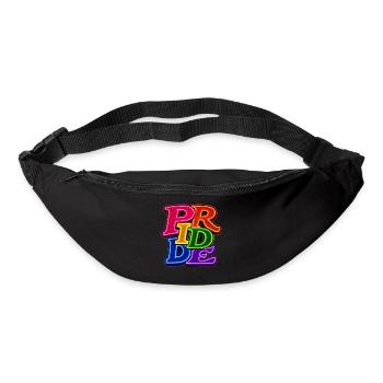 Pride LGBTQ Neon Schrift Bunter Regenbogen CSD - Gürteltasche - Schwarz - Vorne