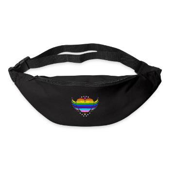 Étreinte de connexion arc-en-ciel, fierté heureuse - Sac banane - noir - Devant