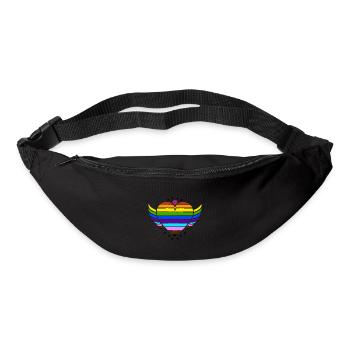 Étreinte de connexion arc-en-ciel, fierté heureuse - Sac banane - noir - Devant