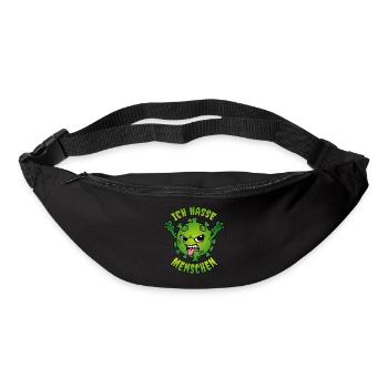 Corona Virus Spruch Ich hasse Menschen - Gürteltasche - Schwarz - Vorne