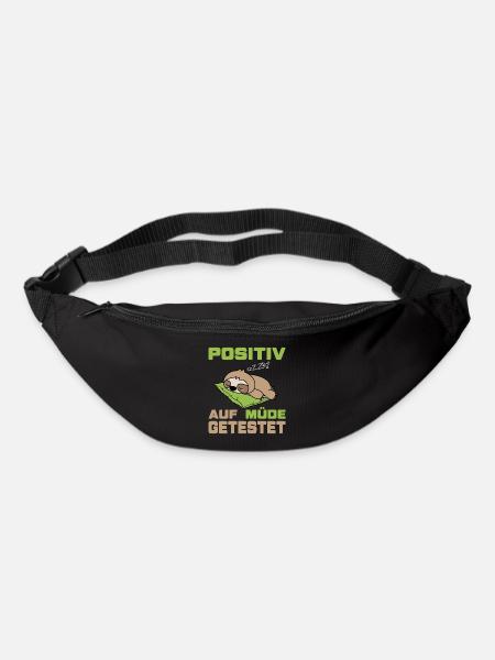 Positiv auf müde getestet (Faultier-Edition) - Gürteltasche - Schwarz