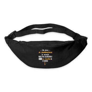 Un jour je dominerai le monde t-shirt grutier - Sac banane - noir - Devant