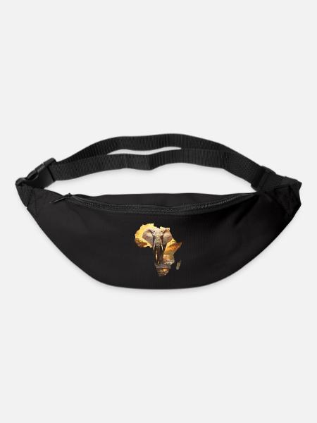 Afrika Landkarte Kontinent Umriss Elefant Sonne - Gürteltasche - Schwarz
