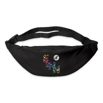 FINN - Beau prénom de garçon avec dinosaure - Sac banane - noir - Devant