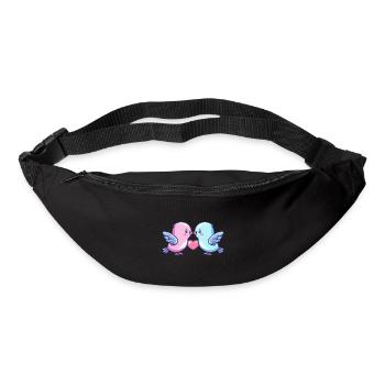 Colombe Couple Amour Couple Dans L’amour Paix - Sac banane - noir - Devant