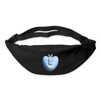 Herz mit süßem hellblauen Hase. - Gürteltasche - Schwarz - Vorne