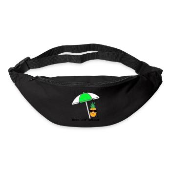 Coole Ananas mit Sonnenschirm und Sonnenbrille - Gürteltasche - Schwarz - Vorne