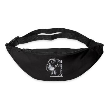 ROTTWEILER Zeichnung Kopf silber - Gürteltasche - Schwarz - Vorne