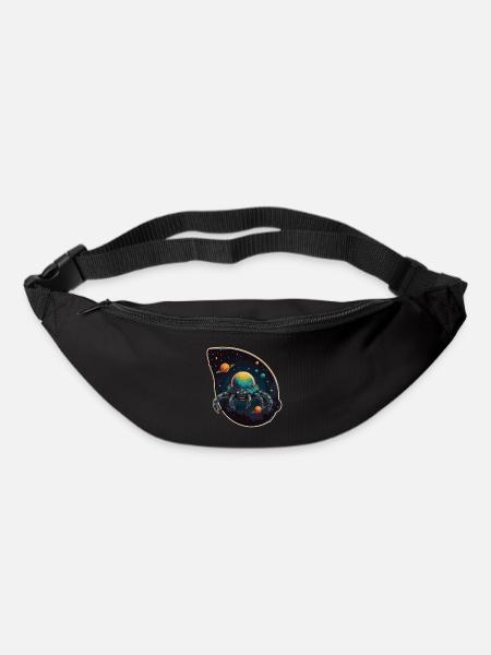 Krabbenraumschiff im Weltall mit Planeten - Gürteltasche - Schwarz