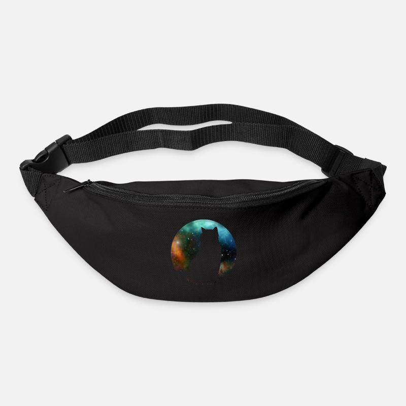 Mignon chat de l’espace galactique - Sac banane - noir