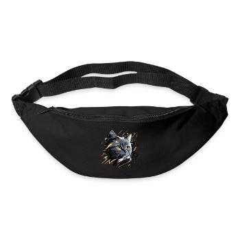 gray kitten, cat - Bum bag - black - Front