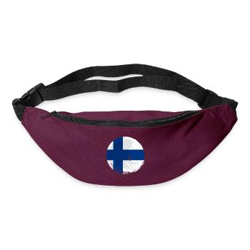 Finnland Flagge Suomi Finnische Fahne Used Look - Gürteltasche - Burgunderrot - Vorne