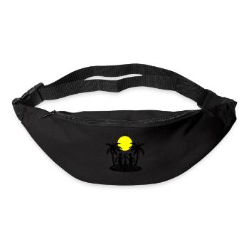 Boire à la fête sur la plage de l’île - Sac banane - noir - Devant