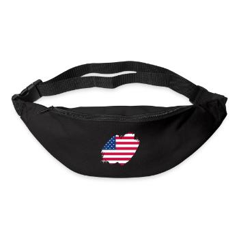 USA Flagge Amerika Fahne Stars & Stripes Patriot - Gürteltasche - Schwarz - Vorne
