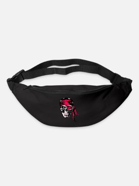 Death skull Pink - Sac banane - noir