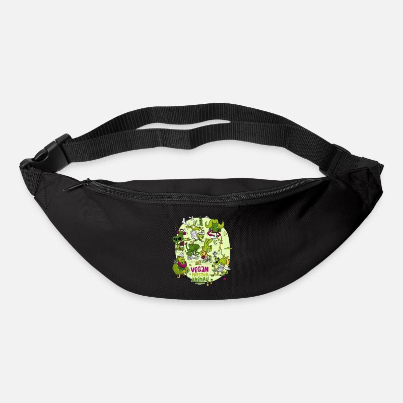 Vegan Hipster Animals - Bum bag - black