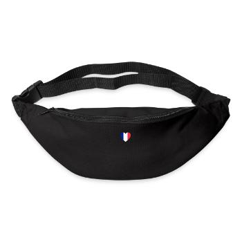 I LOVE ekg heartbeat France france french - Sac banane - noir - Devant