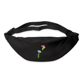 Ladybug flower hand drawn design - Bum bag - black - Front