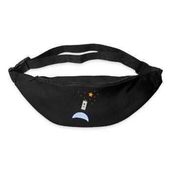 Rocket, stars, sky, - Bum bag - black - Front