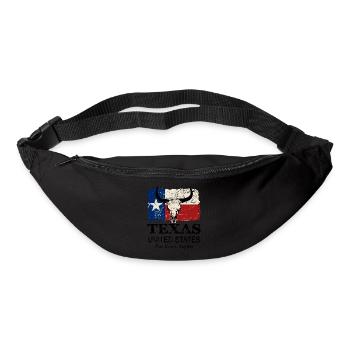 Texas Bull Flag - Vintage Look - Gürteltasche - Schwarz - Vorne
