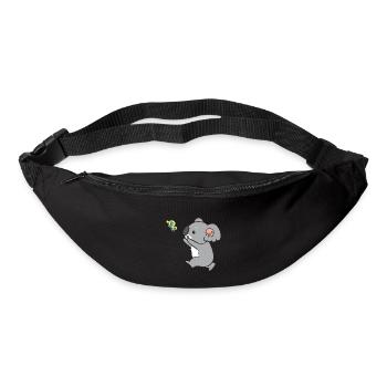 Koala - attrape le papillon - Sac banane - noir - Devant