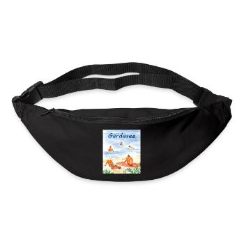 Lake Garda on the beach - Bum bag - black - Front