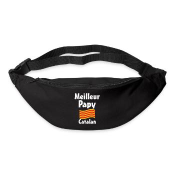 Meilleur Papy Catalan blanc - Sac banane - noir - Devant