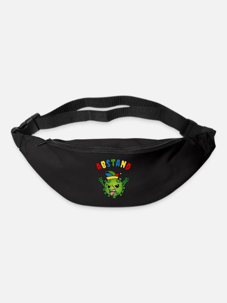 Fasching Karneval Corona Virus Narrenkappe Abstand - Gürteltasche - Schwarz