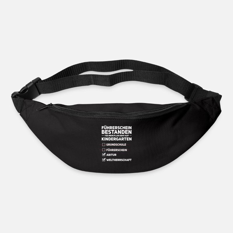 Führerschein Fahranfänger Fahrprüfung Geschenk - Gürteltasche - Schwarz