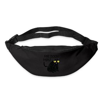 Mir Doch Miau - Lustige Schwarze Katze - Gürteltasche - Schwarz - Vorne