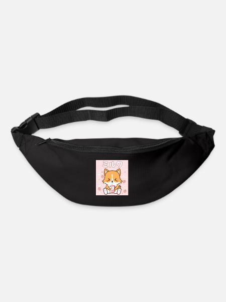Japanisches Kawaii Erdbeermilch Geschenk - Gürteltasche - Schwarz