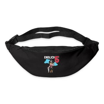 5.Geburtstag Pirat Piraten Geschenk - Gürteltasche - Schwarz - Vorne