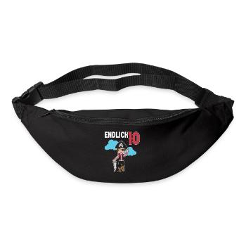 10.Geburtstag Pirat Piraten Geschenk - Gürteltasche - Schwarz - Vorne