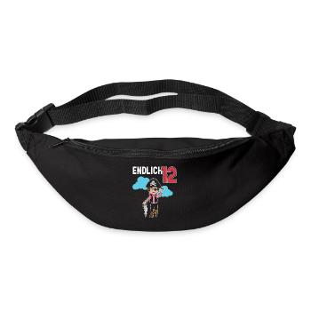 12.Geburtstag Pirat Piraten Geschenk - Gürteltasche - Schwarz - Vorne