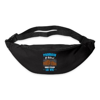 Demande parrain et filleul unis pour la vie humour - Sac banane - noir - Devant