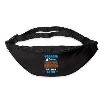 Demande parrain et filleule unis pour la vie - Sac banane - noir - Devant