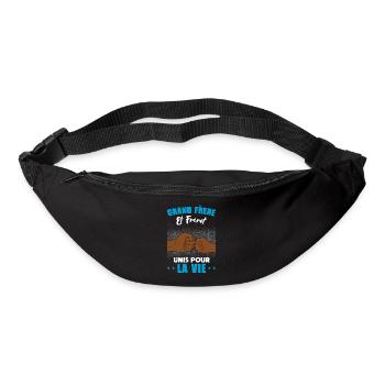 grand frère et petit frère unis pour la vie check - Sac banane - noir - Devant