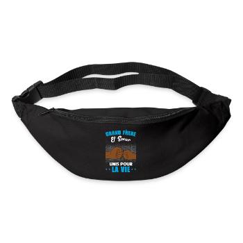 Cadeau grand frère petite soeur unis pour la vie - Sac banane - noir - Devant