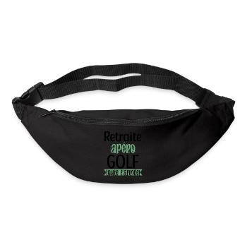 Retraite apéro Golf cadeau humour homme golfeur - Sac banane - noir - Devant