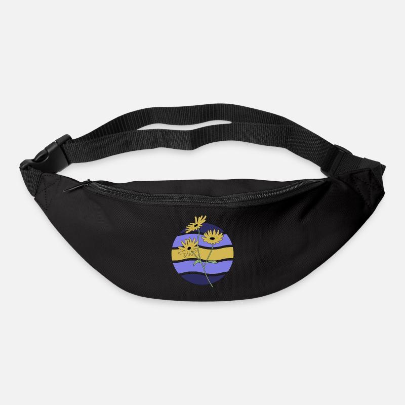 Minimal Flower Waves Pattern Holiday Holiday Summer - Bum bag - black