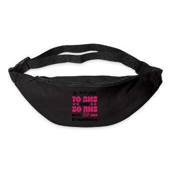 Je n'ai pas 70 ans cadeau humour anniversaire - Sac banane - noir - Devant
