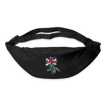Drapeau Rose Drapeau Britannique Racines Cadeau - Sac banane - noir - Devant