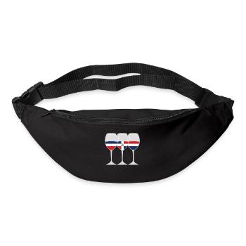 Flag Wine Glass Dominican Republic Gift - Bum bag - black - Front