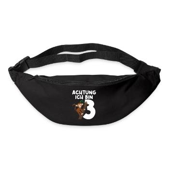 3.Geburtstag Affe Geburtstagsfeier Geschenk - Gürteltasche - Schwarz - Vorne
