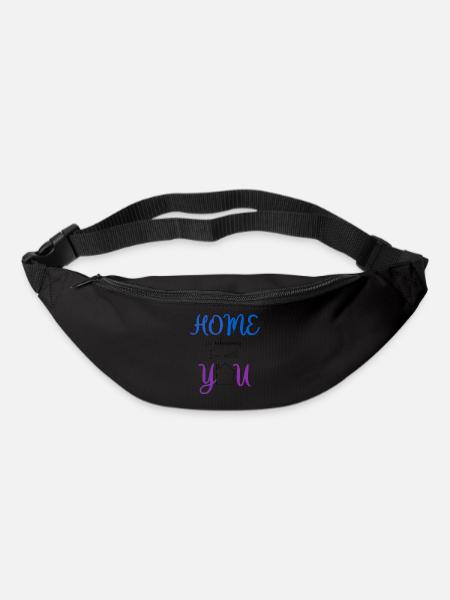 Phrase home est où que je sois avec vous - Sac banane - noir