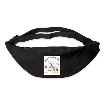 West Highland white terrier design - Bum bag - black - Front