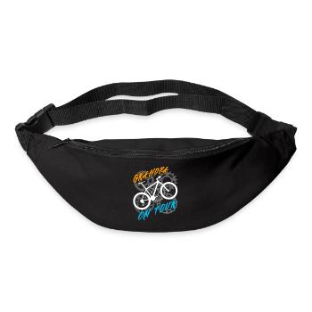 Opa auf Radtour Großvater fährt Fahrrad - Gürteltasche - Schwarz - Vorne