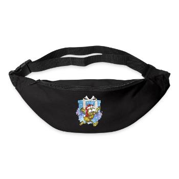 Ameise mit Weihnachtsmannmütze mit Geschenk - Gürteltasche - Schwarz - Vorne
