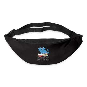 Drache Drache und Buch Drachenliebhaber Geschenk - Gürteltasche - Schwarz - Vorne
